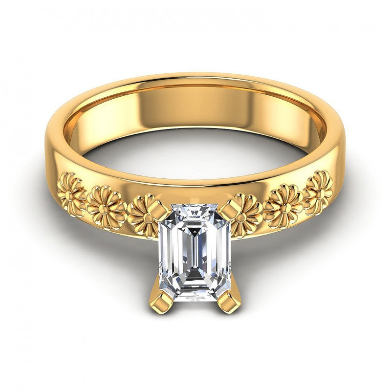 Emerald Diamonds 0.35CT Solitaire Ring in 14KT Yellow Gold