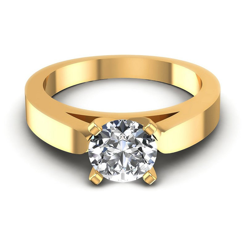 Round Diamonds 0.35CT Solitaire Ring in 14KT Yellow Gold