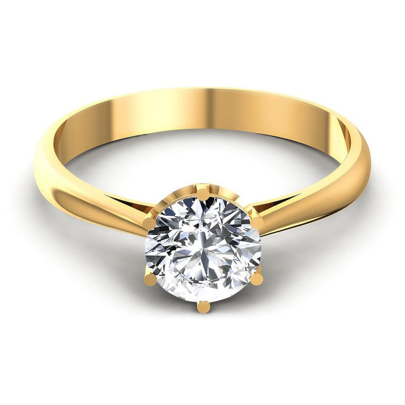 Round Diamonds 0.35CT Solitaire Ring in 14KT Yellow Gold