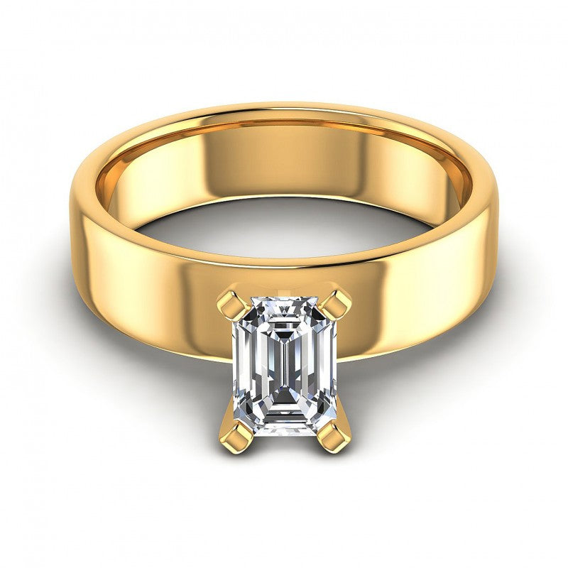 Emerald Diamonds 0.35CT Solitaire Ring in 14KT Yellow Gold