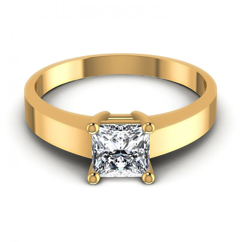 Princess Diamonds 0.35CT Solitaire Ring in 14KT Yellow Gold