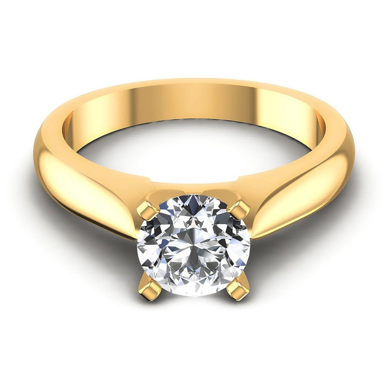 Round Diamonds 0.35CT Solitaire Ring in 14KT Yellow Gold