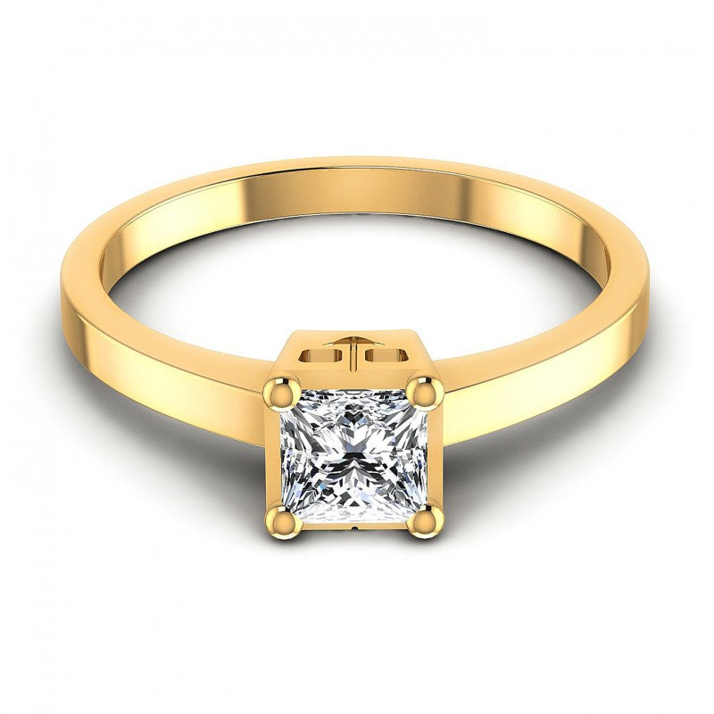 Princess Diamonds 0.35CT Solitaire Ring in 14KT Yellow Gold