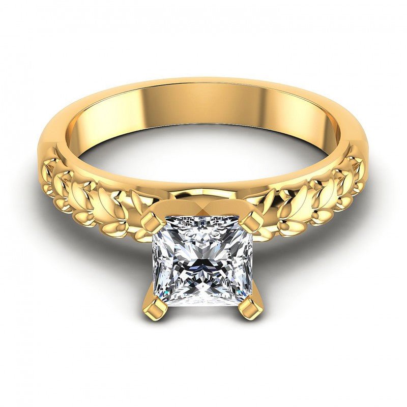 Princess Diamonds 0.35CT Solitaire Ring in 14KT Yellow Gold
