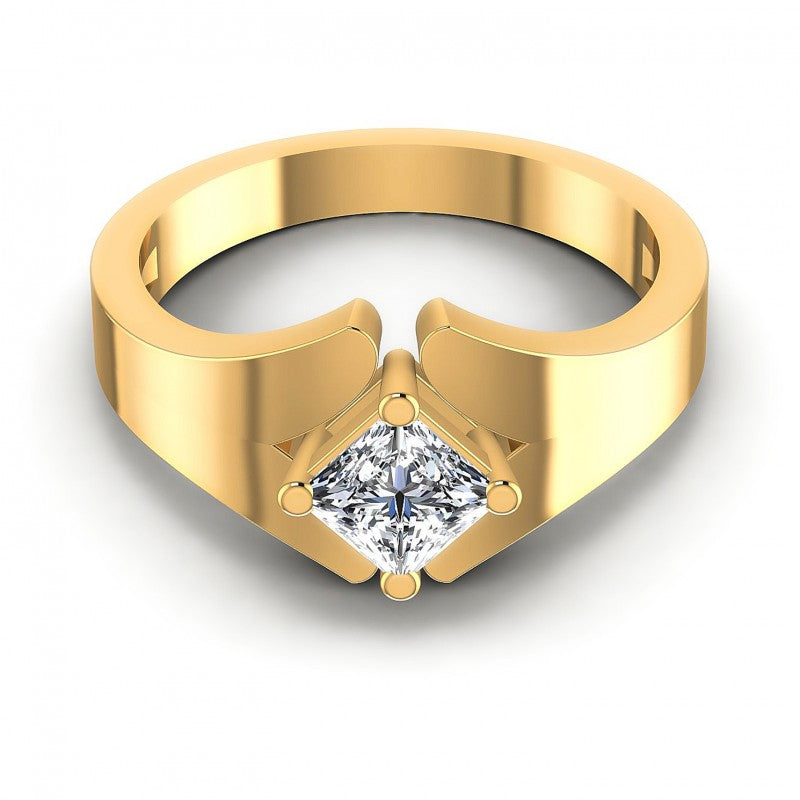 Princess Diamonds 0.35CT Solitaire Ring in 14KT Yellow Gold
