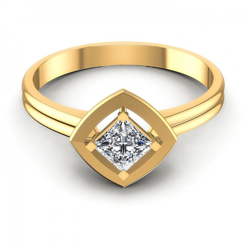 Princess Diamonds 0.35CT Solitaire Ring in 14KT Yellow Gold