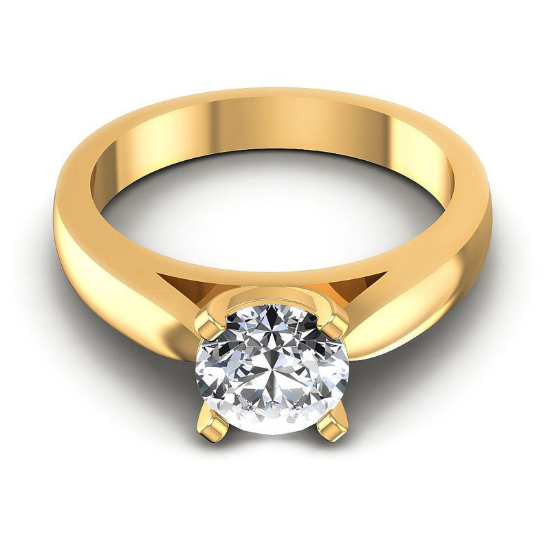 Round Diamonds 0.35CT Solitaire Ring in 14KT Yellow Gold