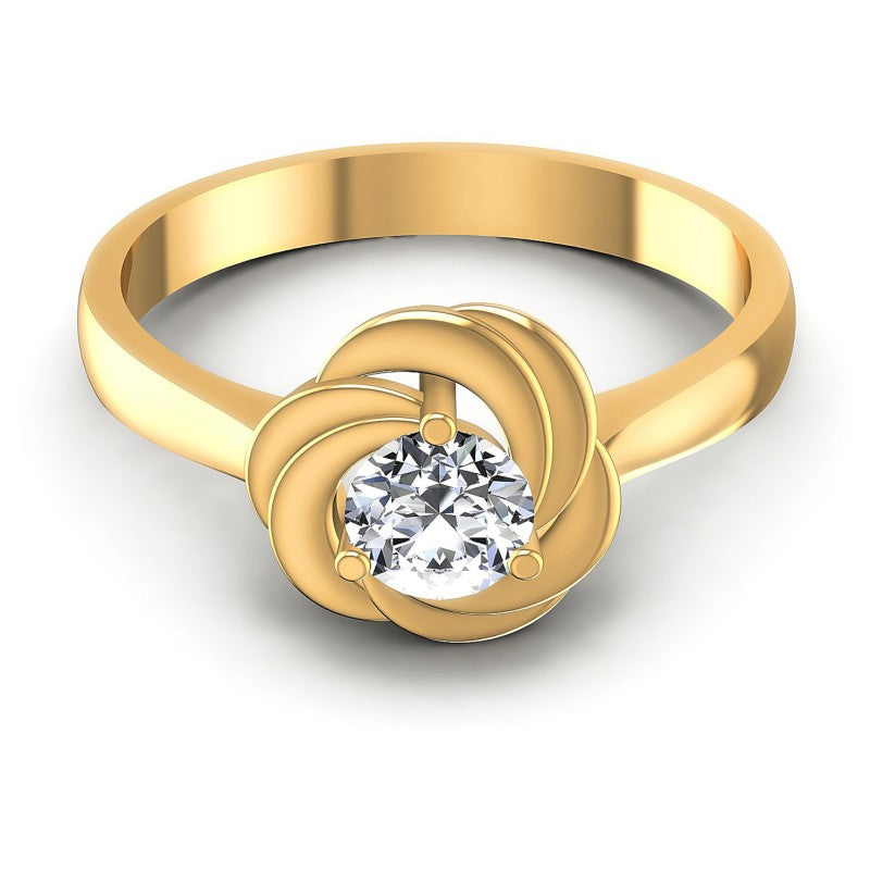 Round Diamonds 0.35CT Solitaire Ring in 14KT Yellow Gold