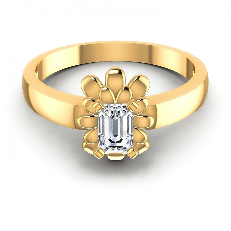 Emerald Diamonds 0.35CT Solitaire Ring in 14KT Yellow Gold