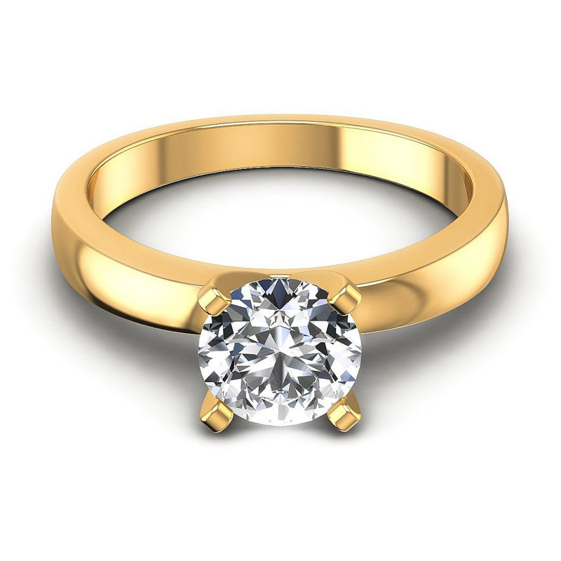 Round Diamonds 0.35CT Solitaire Ring in 14KT Yellow Gold