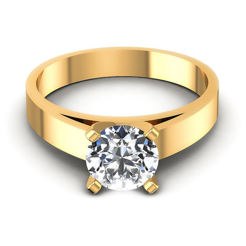Round Diamonds 0.35CT Solitaire Ring in 14KT Yellow Gold