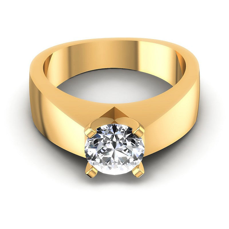 Round Diamonds 0.35CT Solitaire Ring in 14KT Yellow Gold