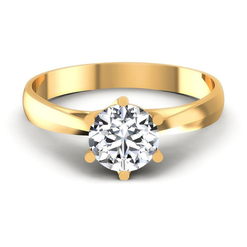 Round Diamonds 0.35CT Solitaire Ring in 14KT Yellow Gold