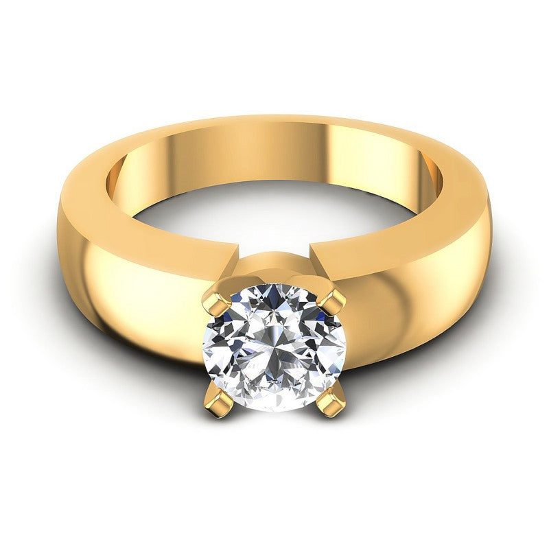 Round Diamonds 0.35CT Solitaire Ring in 14KT Yellow Gold