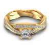 Princess and Round Diamonds 1.00CT Engagement Ring in 14KT Yellow Gold