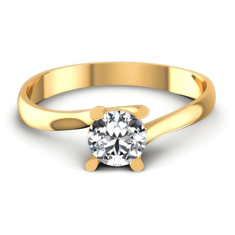 Round Diamonds 0.35CT Solitaire Ring in 14KT Yellow Gold