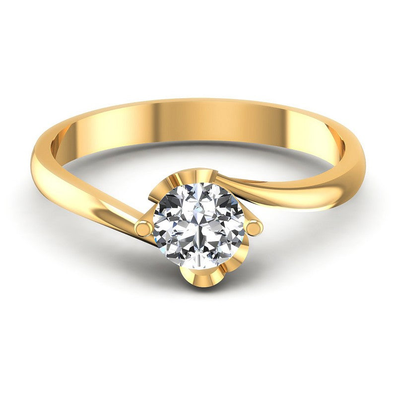 Round Diamonds 0.35CT Solitaire Ring in 14KT Yellow Gold