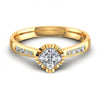 Princess and Round Diamonds 1.85CT Engagement Ring in 14KT Yellow Gold