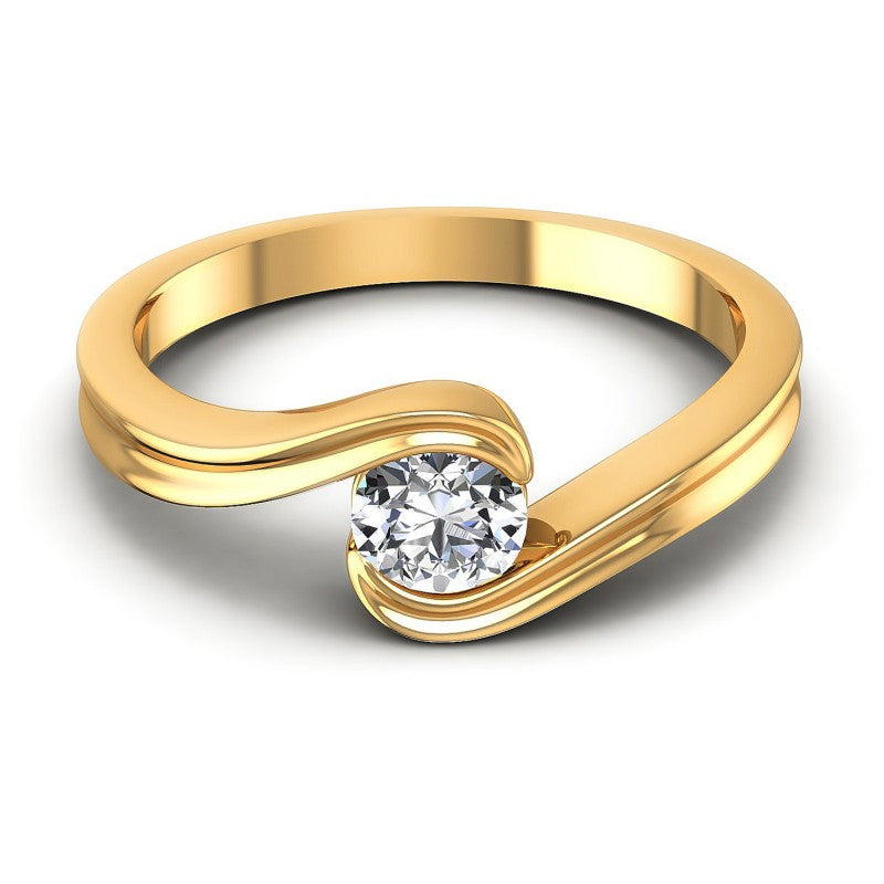 Round Diamonds 0.35CT Solitaire Ring in 14KT Yellow Gold