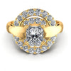 Princess and Round Diamonds 1.25CT Engagement Ring in 14KT Yellow Gold
