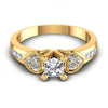 Princess and Round Diamonds 0.75CT Engagement Ring in 14KT Yellow Gold