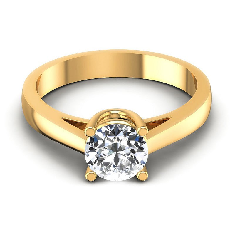 Round Diamonds 0.35CT Solitaire Ring in 14KT Yellow Gold