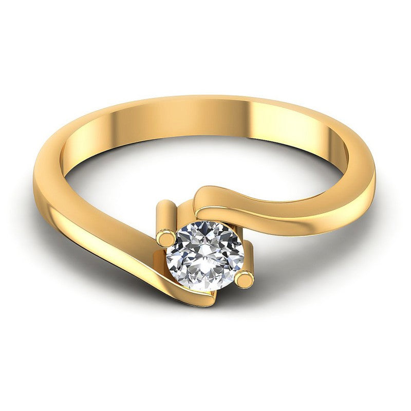 Round Diamonds 0.35CT Solitaire Ring in 14KT Yellow Gold