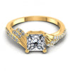 Princess and Round Diamonds 0.60CT Engagement Ring in 14KT Yellow Gold