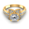 Princess and Round Diamonds 0.75CT Engagement Ring in 14KT Yellow Gold
