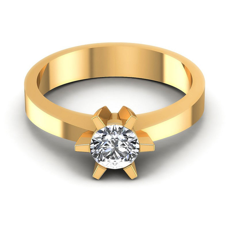 Round Diamonds 0.35CT Solitaire Ring in 14KT Yellow Gold