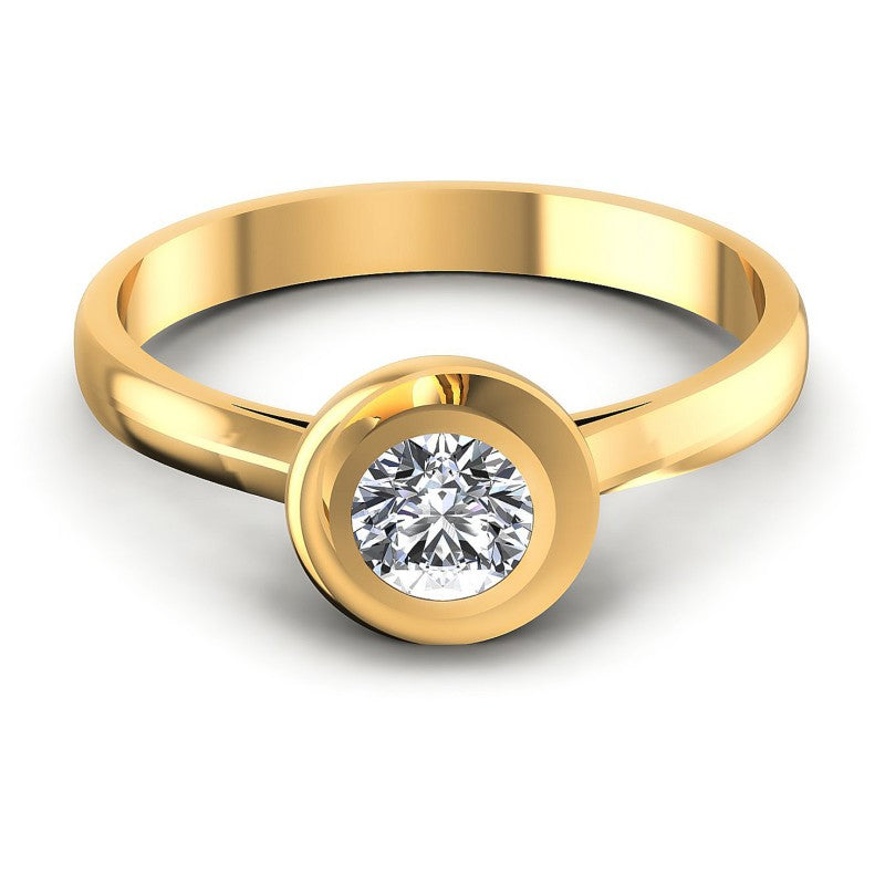 Round Diamonds 0.35CT Solitaire Ring in 14KT Yellow Gold