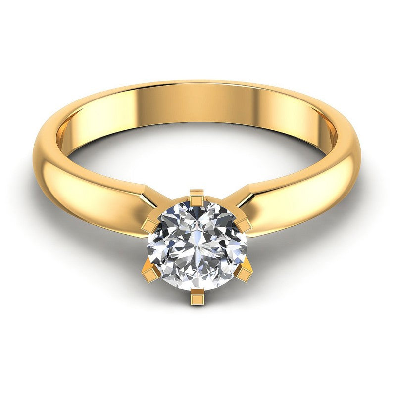 Round Diamonds 0.35CT Solitaire Ring in 14KT Yellow Gold