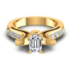 Round and Emerald Diamonds 0.80CT Engagement Ring in 14KT Yellow Gold