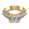 Princess and Round Diamonds 0.80CT Engagement Ring in 14KT Yellow Gold