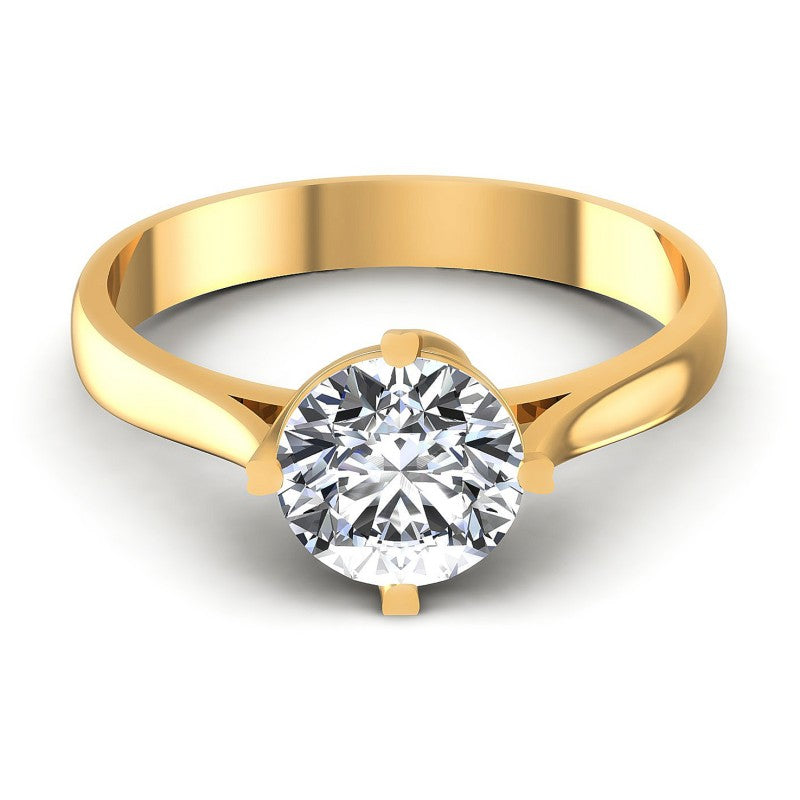 Round Diamonds 0.35CT Solitaire Ring in 14KT Yellow Gold