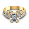 Princess and Round and Emerald Diamonds 1.45CT Engagement Ring in 14KT Yellow Gold