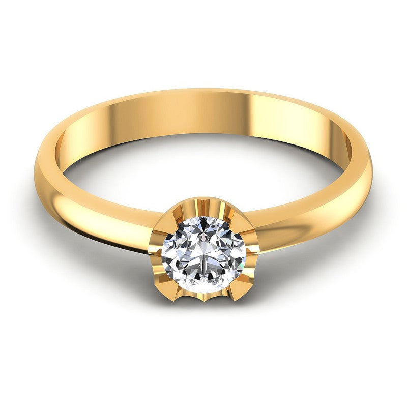 Round Diamonds 0.35CT Solitaire Ring in 14KT Yellow Gold