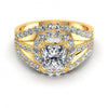 Princess and Round Diamonds 1.15CT Engagement Ring in 14KT Yellow Gold