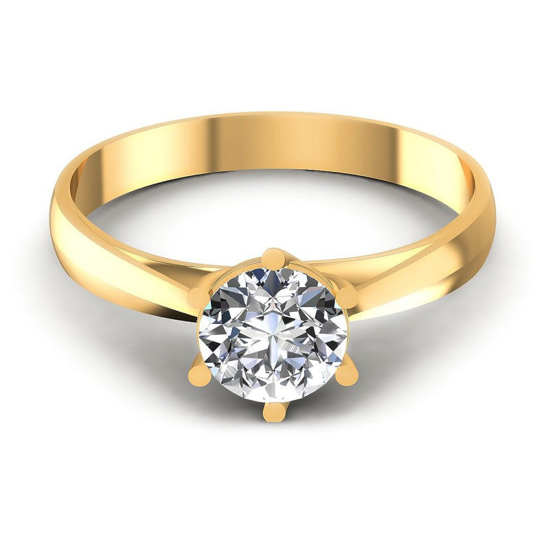 Round Diamonds 0.35CT Solitaire Ring in 14KT Yellow Gold