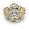 Princess and Round Diamonds 1.30CT Engagement Ring in 14KT Yellow Gold