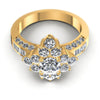 Baguette and Round Diamonds 1.75CT Halo Ring in 14KT Yellow Gold