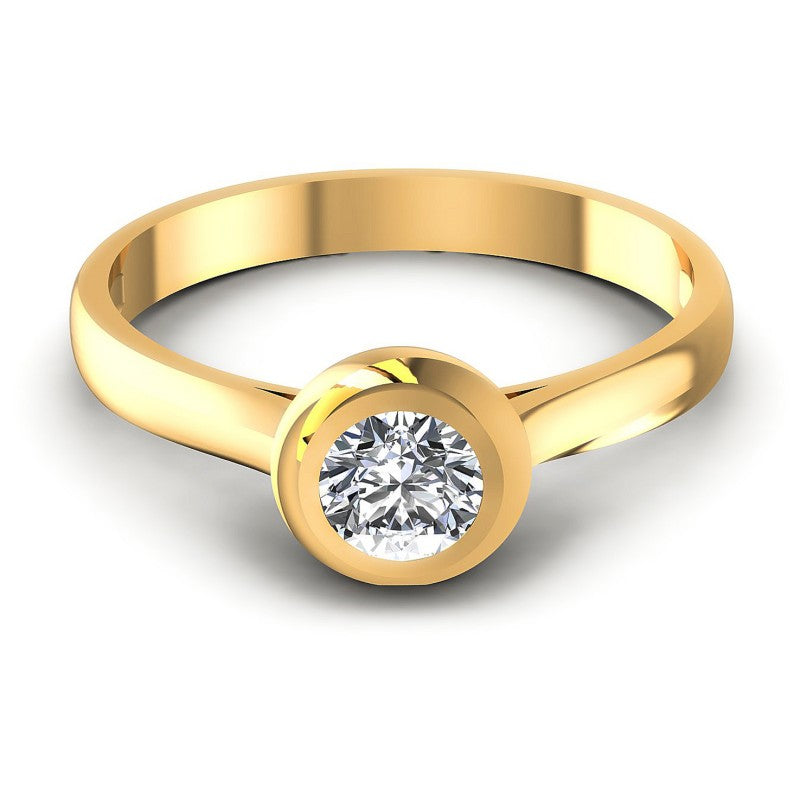 Round Diamonds 0.35CT Solitaire Ring in 14KT Yellow Gold