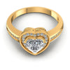 Round and Heart Diamonds 0.65CT Halo Ring in 14KT Yellow Gold