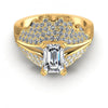 Round and Emerald Diamonds 1.00CT Engagement Ring in 14KT Yellow Gold