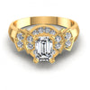 Round and Emerald Diamonds 0.75CT Engagement Ring in 14KT Yellow Gold