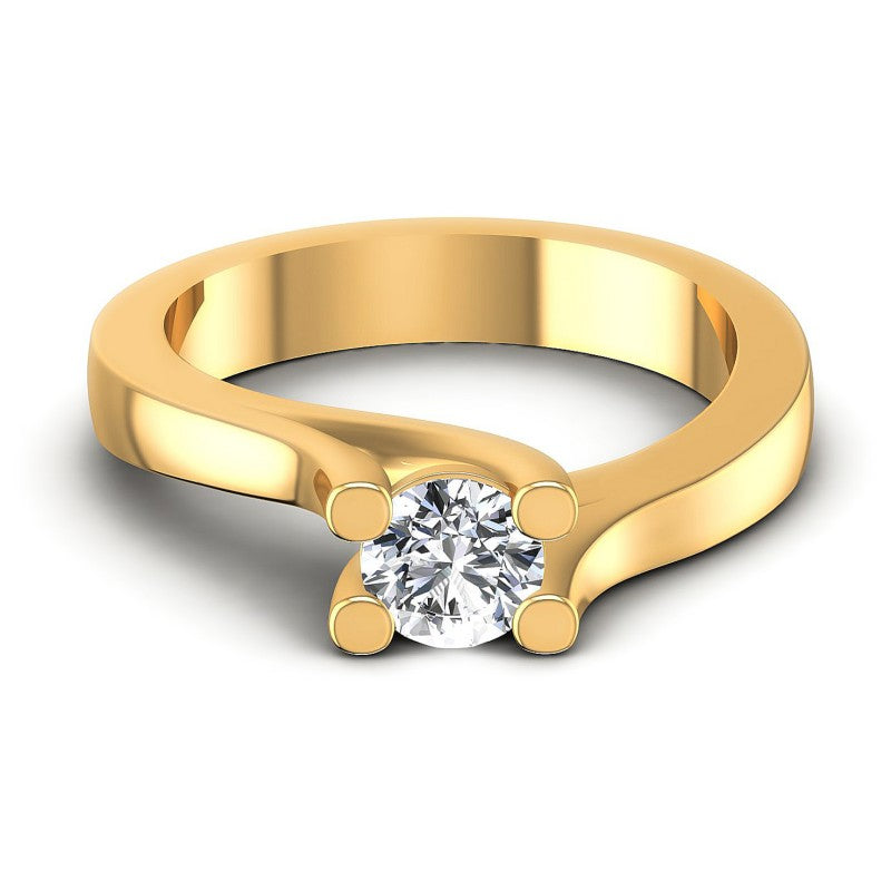 Round Diamonds 0.35CT Solitaire Ring in 14KT Yellow Gold