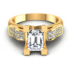 Round and Emerald Diamonds 0.85CT Engagement Ring in 14KT Yellow Gold