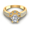 Round and Emerald Diamonds 0.70CT Engagement Ring in 14KT Yellow Gold