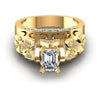 Round and Emerald Diamonds 1.10CT Engagement Ring in 14KT Yellow Gold