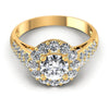 Round Diamonds 1.35CT Halo Ring in 14KT Yellow Gold